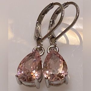 "Simulated Pink Zircon Elegant Earrings